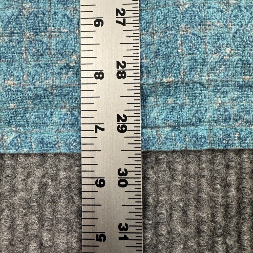 Royal Robbins Short Sleeve Button Up Shirt Mens L Blue Leaf Print Organic Cotton - Picture 15 of 15